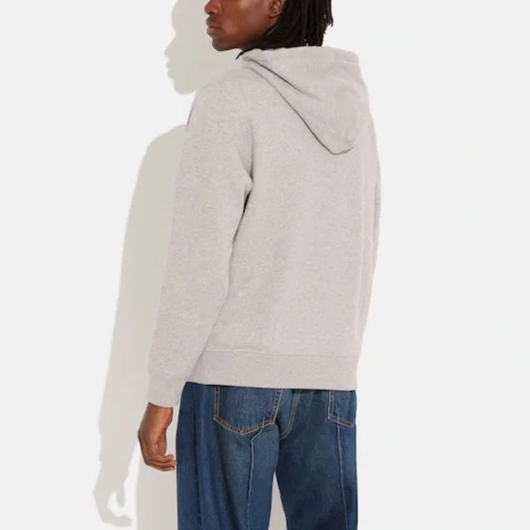 NWT Gray COACH Men’s Hoodie, Embroidery Horse & Carriage Logo - Picture 3 of 5